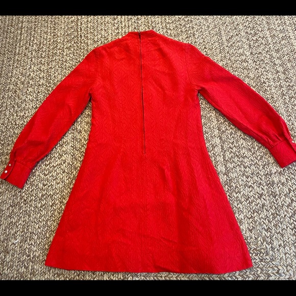 One of a kind vintage 1960s red mod shift dress, fits like size 2 - Picture 5 of 6